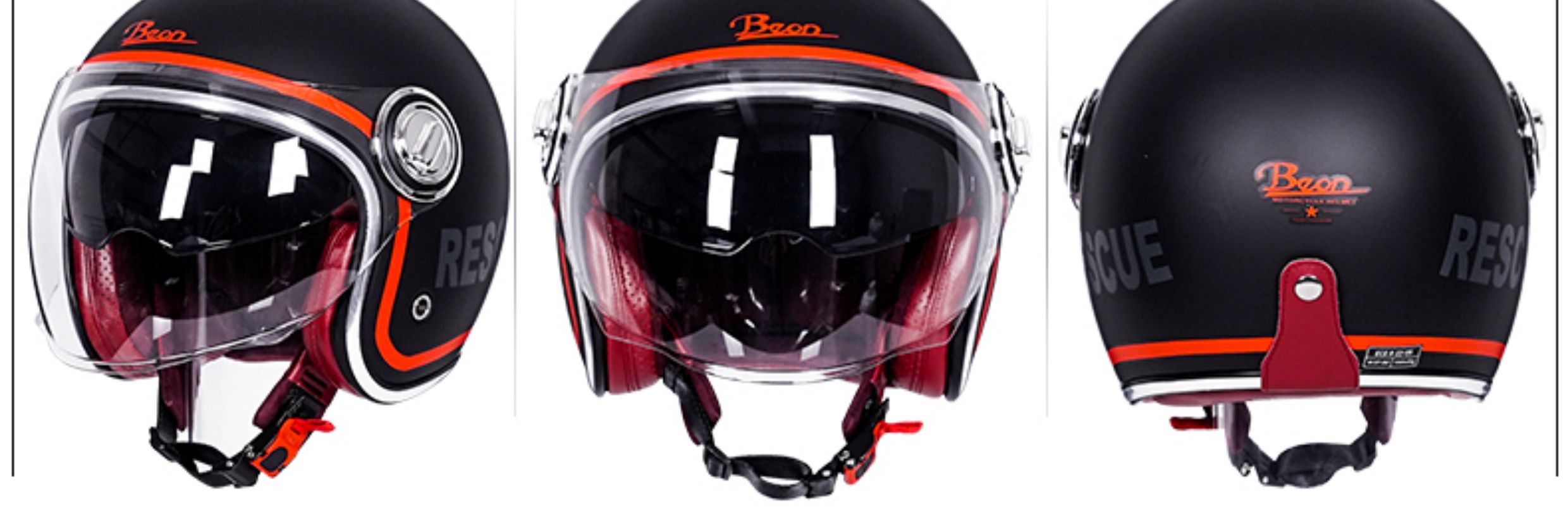 Motorcycle Helmet Harley Double Lens Electric Bike Retro Half Helmet
