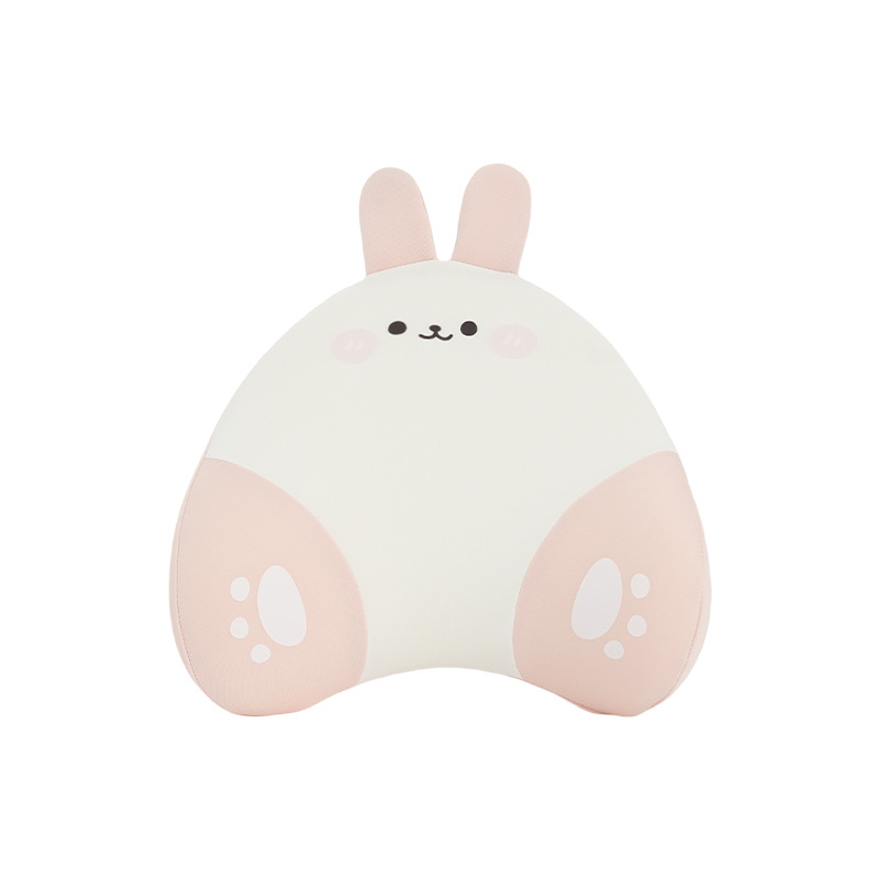 자동차 머리 받침 목 베개 얼음 실크 귀여운 곰 토끼 기억면 사계절 허리 자동차 베개 카시트 베개