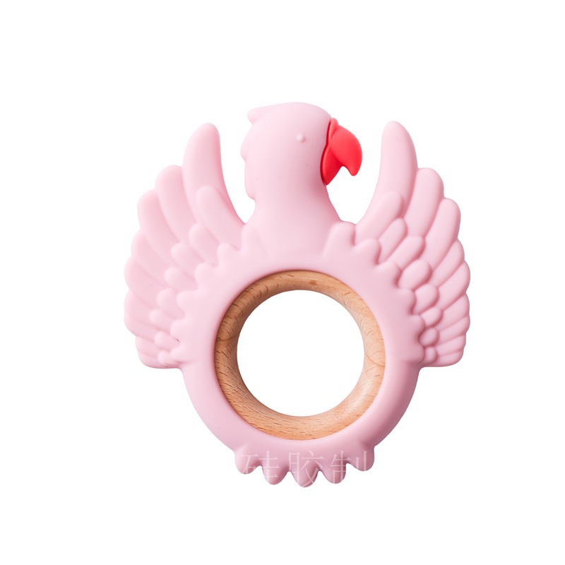 Silicone eagle teether pink