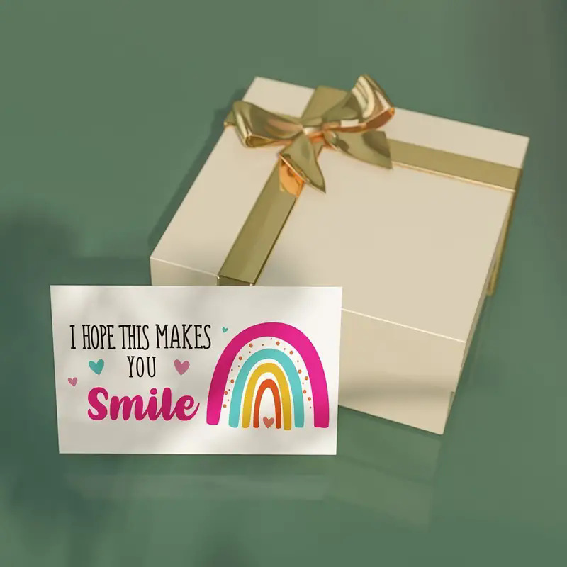 50 cards per pack I hope this makes you smile, thank you greeting card, shopping greeting card to buy thank you card for customers