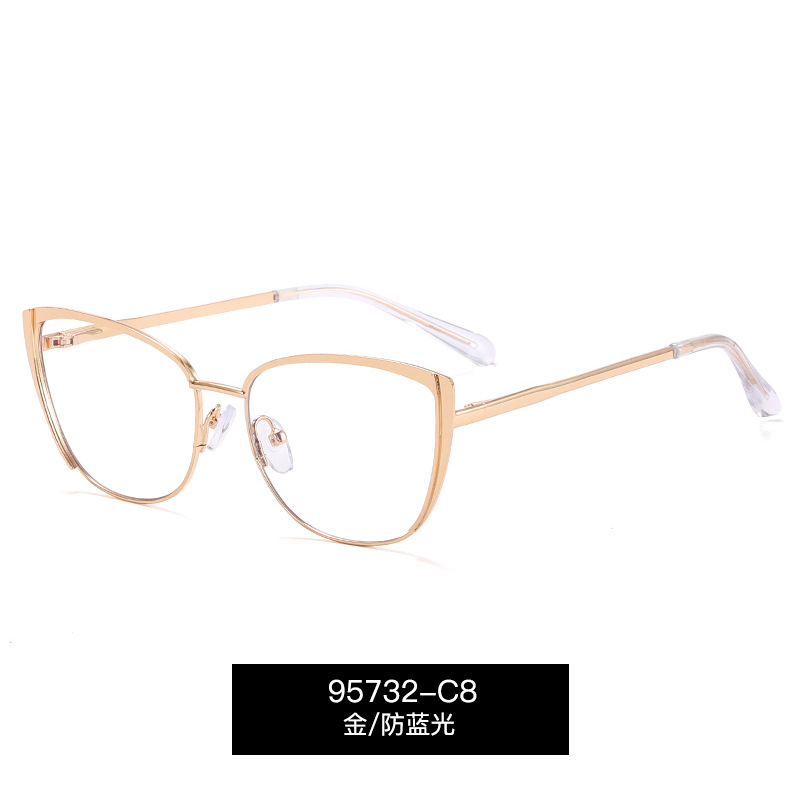 95732 nuevo anti-Luz Azul gafas lisas gafas de las mujeres puede ser equipado con miopía gafas ópticas Gafas de metal marco al por mayor