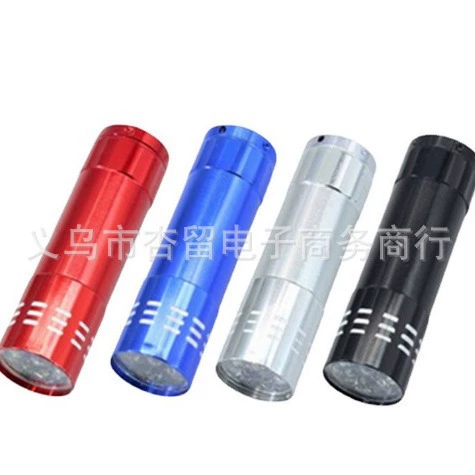 Мини 9led фиолетовый фонарик УФ-лампа из алюминиевого сплава