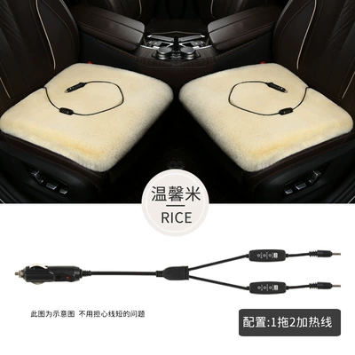 square cushion speed thermoelectric heating — Wool pad - gray-double-seat-heating-temperature-adjustment