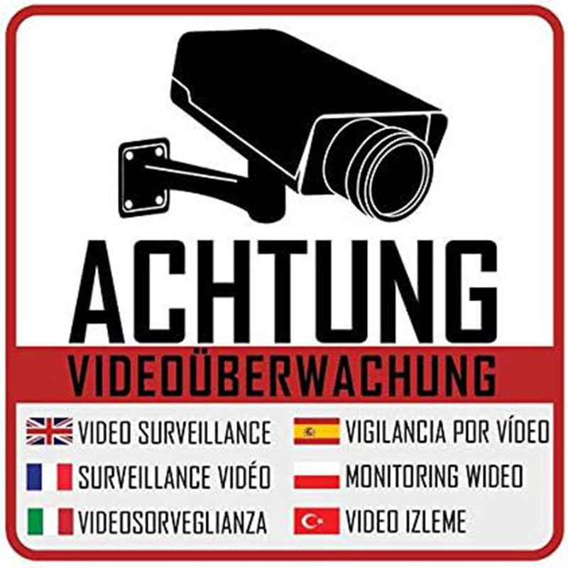 Warning Video Surveillance Advanced Sticker Security Sign Camera Video Surveillance Object Warning Sign