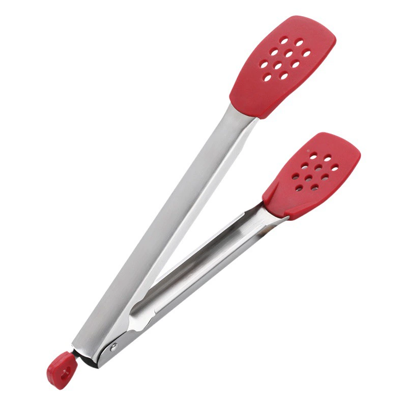 Фабрика в наличии 304 нержавеющая сталь силиконовый кухонный зажим для пищевых продуктов высокотемпературный антипригарный сковорода с защитой от ожогов зажим для стейка оптом