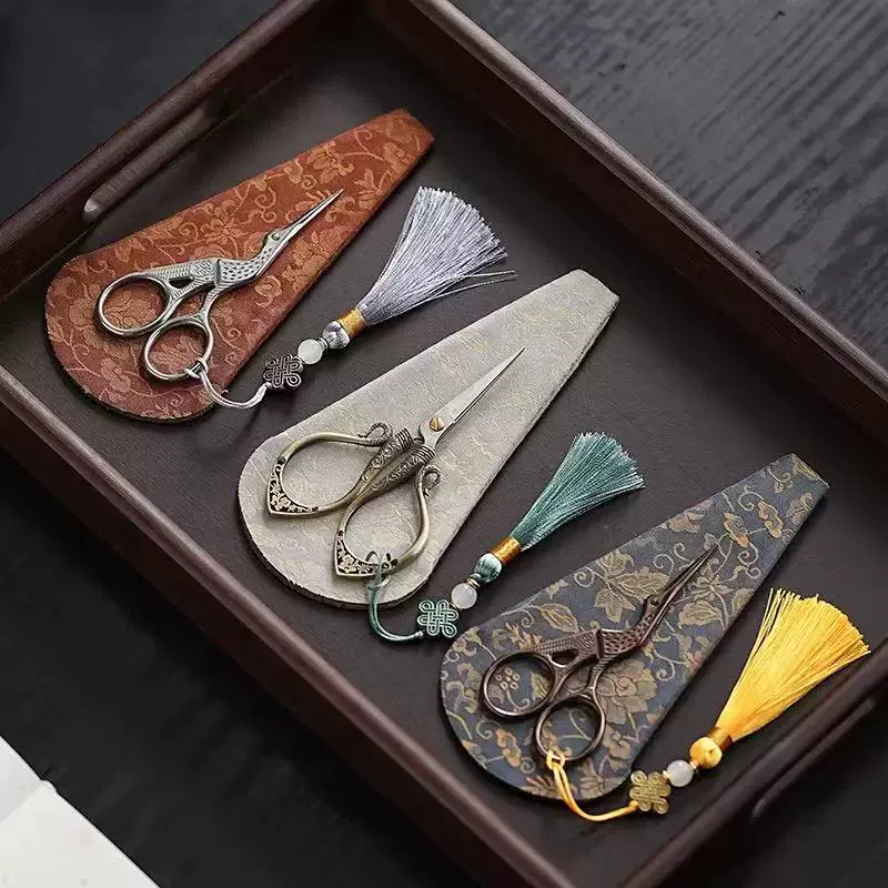 复古钛金茶剪刀创意家用普洱茶剪刀茶叶包泡茶袋剪子茶艺茶道配件