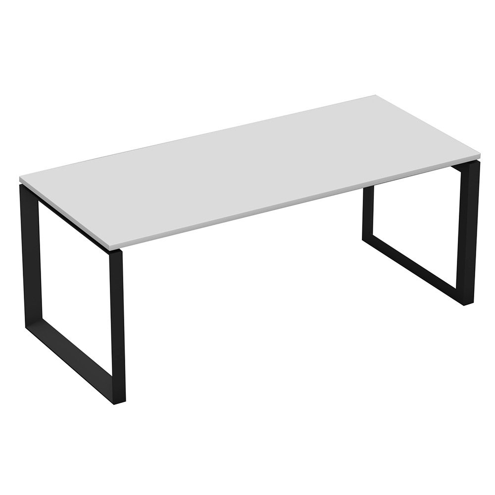 Escritorio de oficina simple y moderno de personal tipo tablero de acero blanco escritorio de computadora de oficina de tarjeta de personal de dos personas