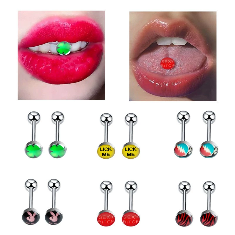 Язык прокол в нержавеющей стали с буквами, AliExpress, wish, оптовый