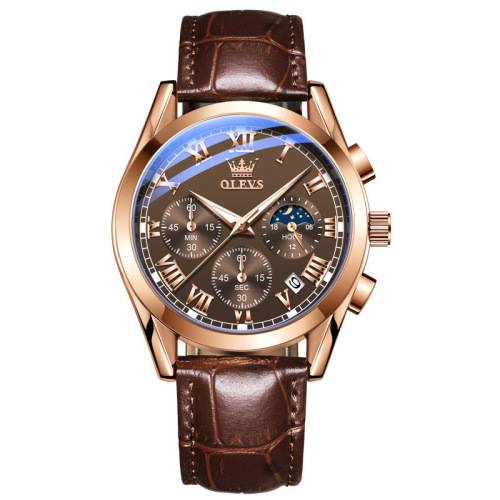 Oris brand watch three-eye six-hand chronograph quartz watch cross-border hot selling waterproof luminous men's watch men's watch