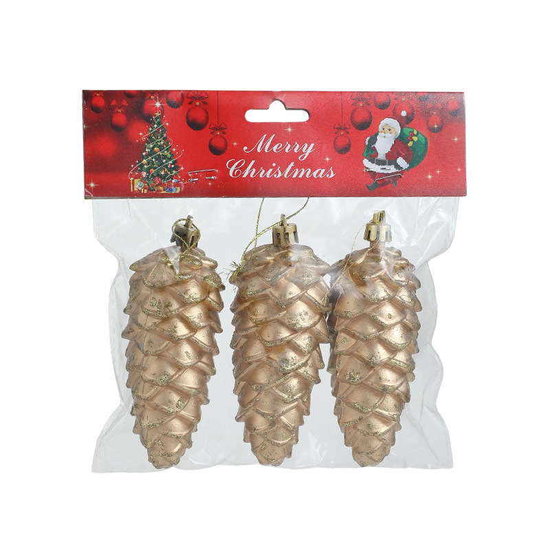 Transfronterizos retro oro plástico estereoscópico estrella de pino estrella de embalaje decoración de árbol de Navidad colgante diseño de escena image 6