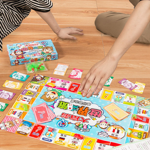 Official Q-version Monopoly Mini Game Board for Children - China and World Tour Desktop Game Board Toy for Wholesale