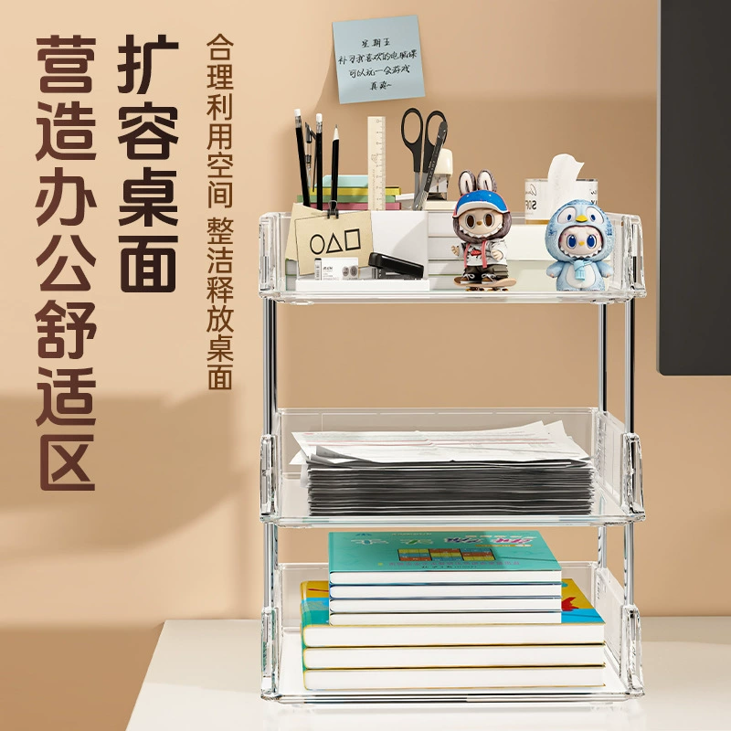 Легкая экстравагантная PET настольная косметическая коробка для хранения Акрил туалетный столик для ухода за кожей Разные предметы для чая столик закуски корзина для хранения