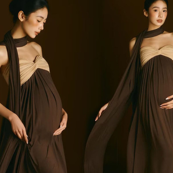 New Style Maternity Photo Shoot Clothing for Photo Studios, French Retro Cool Style Dress for Pregnant Moms, Maternity Photoshoot Outfit New Style Maternity Photo Shoot Clothing for Photo Studios, French Retro Cool Style Dress for Pregnant Moms, Maternity Photoshoot Outfit