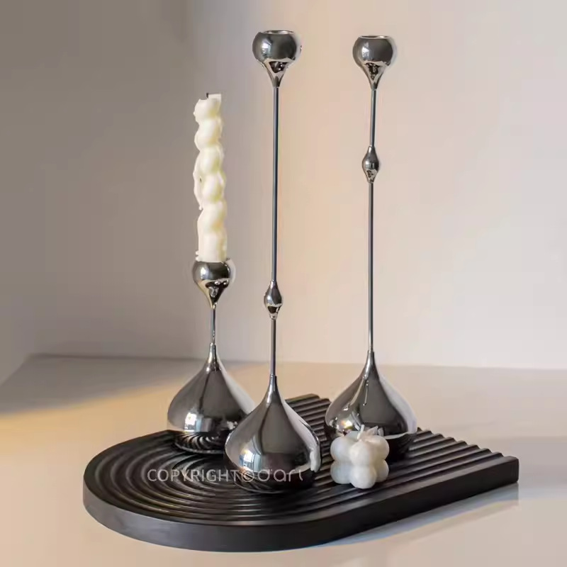 Water Drop Candlestick Ornaments Romantic Atmosphere Household Dining Room Living Room Bedroom Wine Cabinet Decorations Model Room Ornaments suit