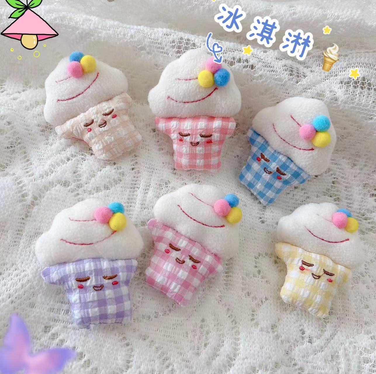 韓系格子布蛋糕冰激凌雪糕配飾兒童服飾髮夾髮飾鞋襪包包甜美配件