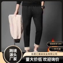 石墨烯羊羔绒裤子男士冬季2025新款加绒加厚棉裤冲锋休闲长裤