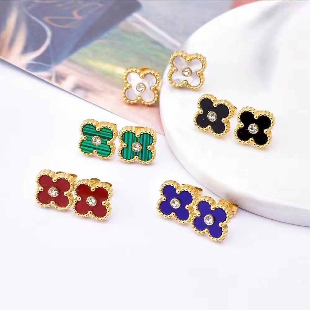 Sweet Flower Titanium Steel Plating Inlay Rhinestones Bracelets Earrings display picture 1