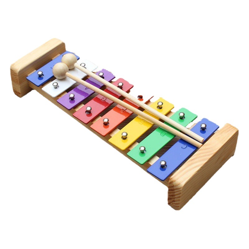 Piano de aluminio de 8 tonos Instrumento de percusión Orff película de color piano de percusión de mano piano de ocho tonos grande para niños de jardín de infantes