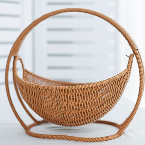 Baby crib creative fruit basket storage dry snack tray wicker weave basket home snack plate candy afternoon tea tray basket