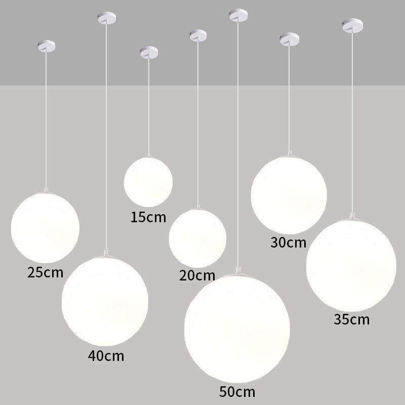 Acrylic milky white ball chandelier PE rotational plastic frosted modern minimalist store wedding decoration lighting chandelier 220V Acrylic milky white ball chandelier PE rotational plastic frosted modern minimalist store wedding decoration lighting chandelier 220V