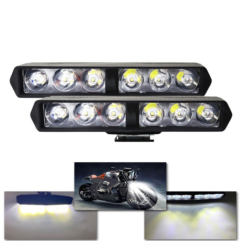 New 6-bead electric vehicle light, motorcycle LED headlight, super bright spotlight, 12V high-power bulb, waterproof, external modification