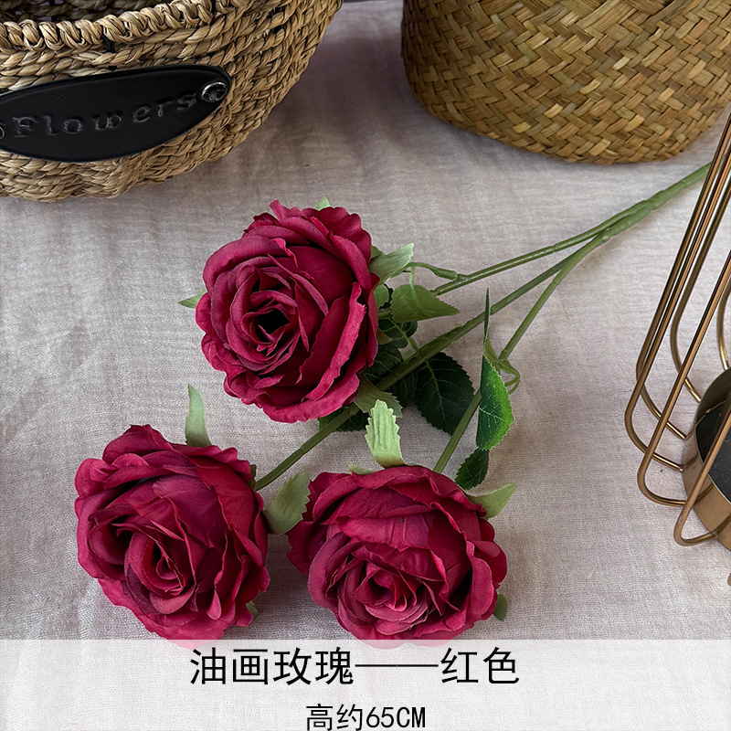 Artificial Rosa sola franela Rosa flor artificial boda decoración del hotel decoración del hogar arreglo de flores flor artificial Rose