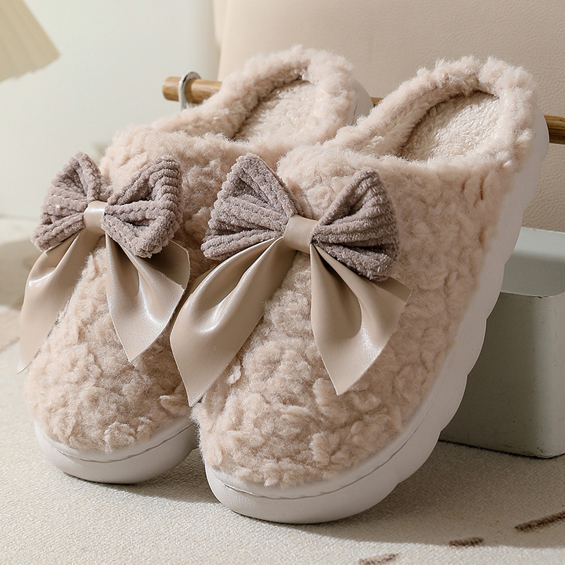 thumbnail image 1 of Zapatillas de algodón para mujer nuevas de lana de otoño e invierno más zapatillas de algodón de terciopelo para el hogar zapatillas de algodón cálidas para parejas de suela gruesa para hombres, 1 of 5
