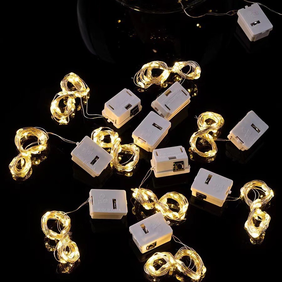 LED cadena de lámparas botón tapones de botellas de vino caja de baterías LED lámpara de alambre de cobre decoración de la habitación atmósfera pequeña lámpara de color mayorista