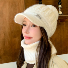 新款冬季针织加厚保暖兔毛帽子韩版毛线帽护耳针织帽冷帽大头围