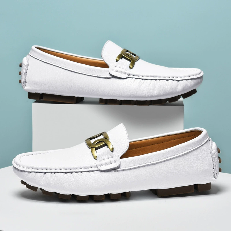 8682 Мужская обувь Tods маленькие кожаные туфли весенне-Летние низкие слипоны из воловьей кожи с поверхностью больших размеров металлическая повседневная обувь