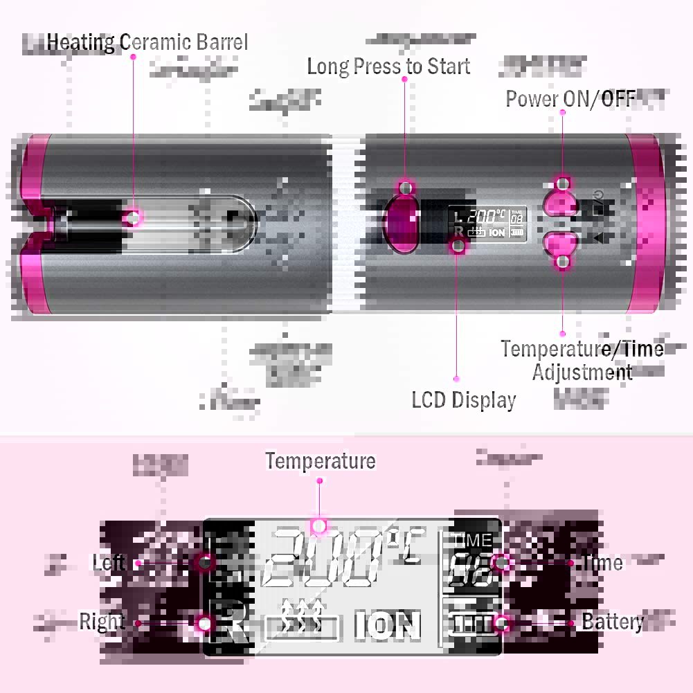 MESKY2021新款USB充电无线卷发器魔术卷发器陶瓷涂层无绳卷发器