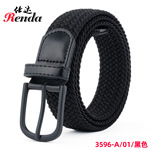 2025新款男女士编织皮带批发免打孔弹力松紧腰带时尚简约合金针扣