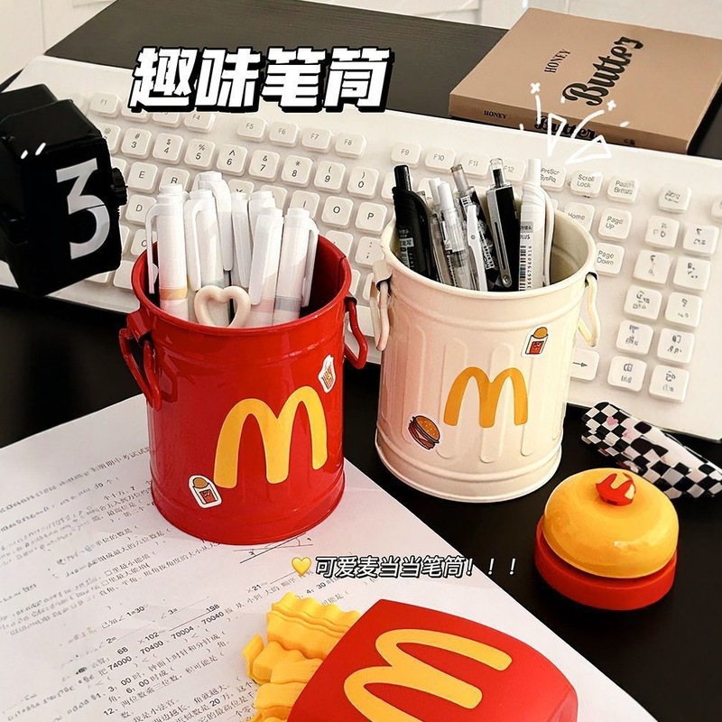 厳選されたマクドナルドのかわいいペンホルダー、レトロな高価値のパーソナライズされた装飾品、学生デスクトップオフィス文具収納ボックス|undefined