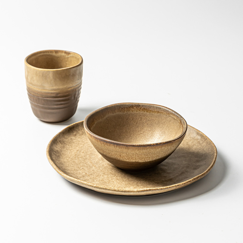 Retro Ceramic Tableware Set, Moon Series Bowls, Plates, and Cups Combination for Restaurant and Home Use, Round Plates, In-Stock Bowls Wholesale Retro Ceramic Tableware Set, Moon Series Bowls, Plates, and Cups Combination for Restaurant and Home Use, Round Plates, In-Stock Bowls Wholesale