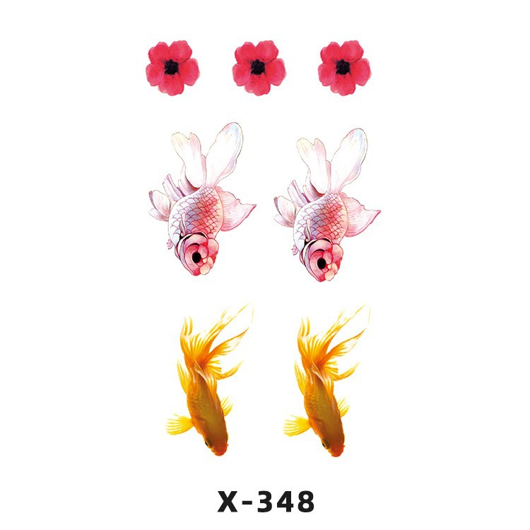 Arco de flor pequeña pegatinas de tatuaje fresco 3D dibujos animados transfronterizo Henna rosa impermeable texto en inglés pegatinas de tatuaje