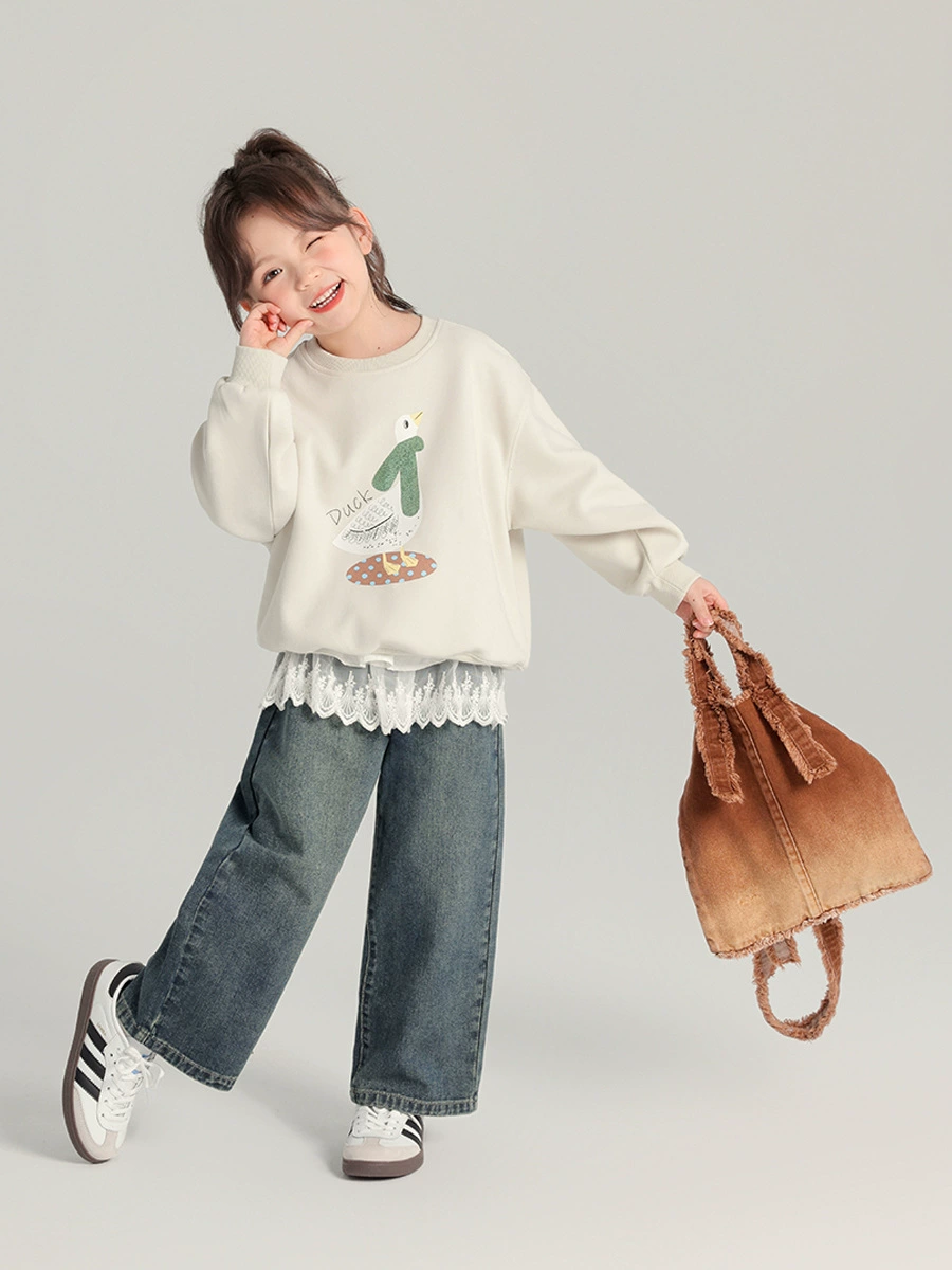 Children's cartoon cute sweatshirt girl's, print