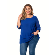 T 27715 7-Sleeve Solid Crew Neck Tee �߷��䴿ɫ T ��