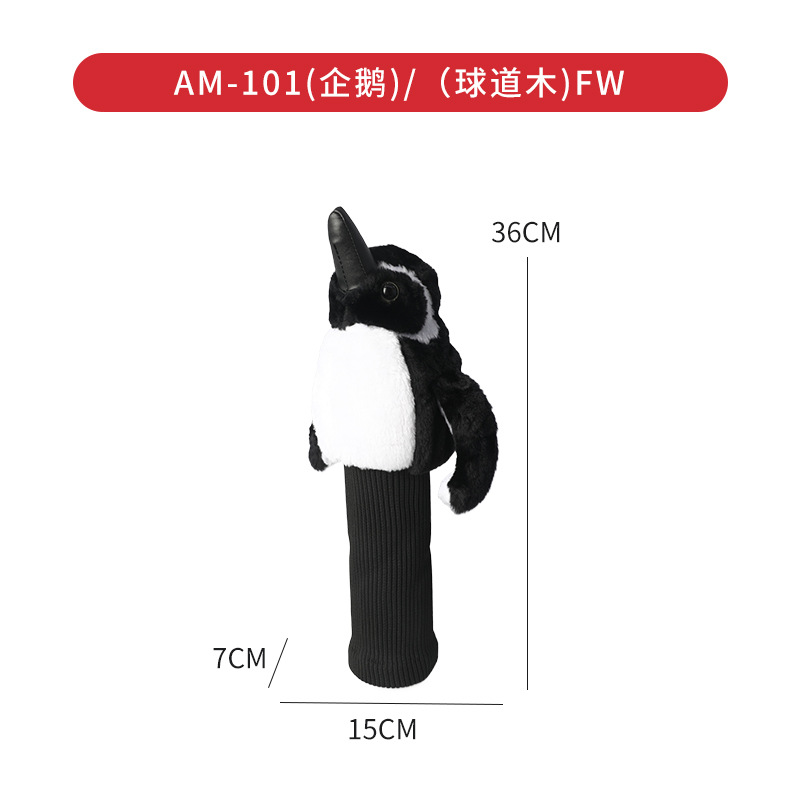 Juego de palos de golf de animales de pingüino Juego de palos de madera No. 1 Juego de palos de madera Juego de sombreros de palos Suministros de golf