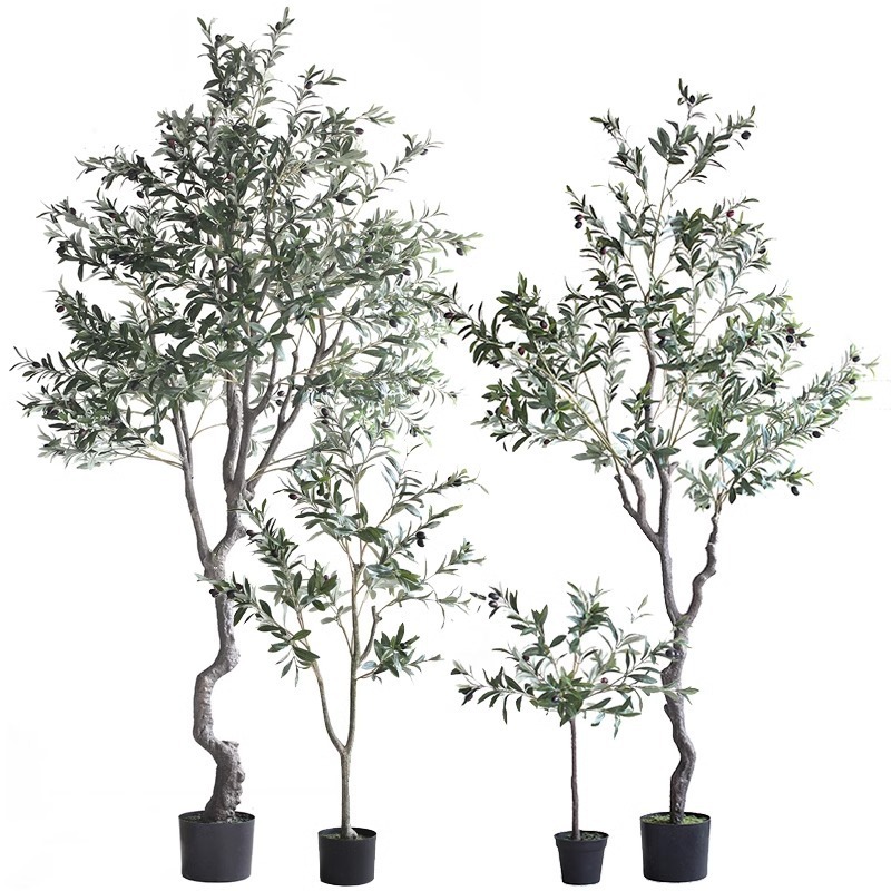 人工観葉植物 大型オリーブの木 鉢植え 植物 フェイクツリー 盆栽 模造樹 室内装飾 高度な模倣|undefined