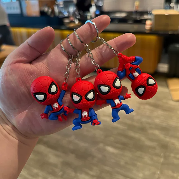 Cartoon Anime Spider-Man Keychain Student Backpack Pendant Character Car Bag Decoration Event Gift Wholesale