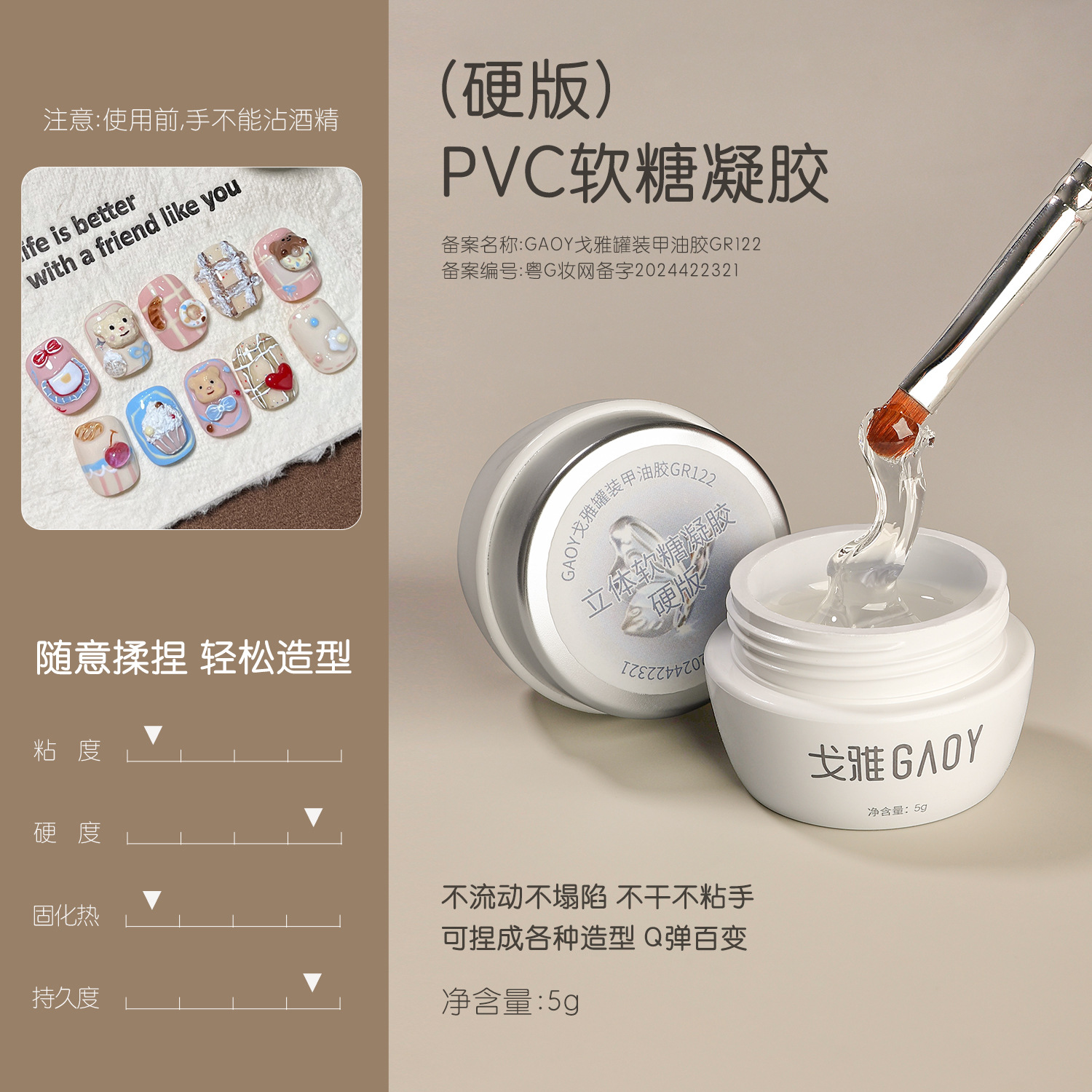 5ggr122 [hard version] pvc gummy gel