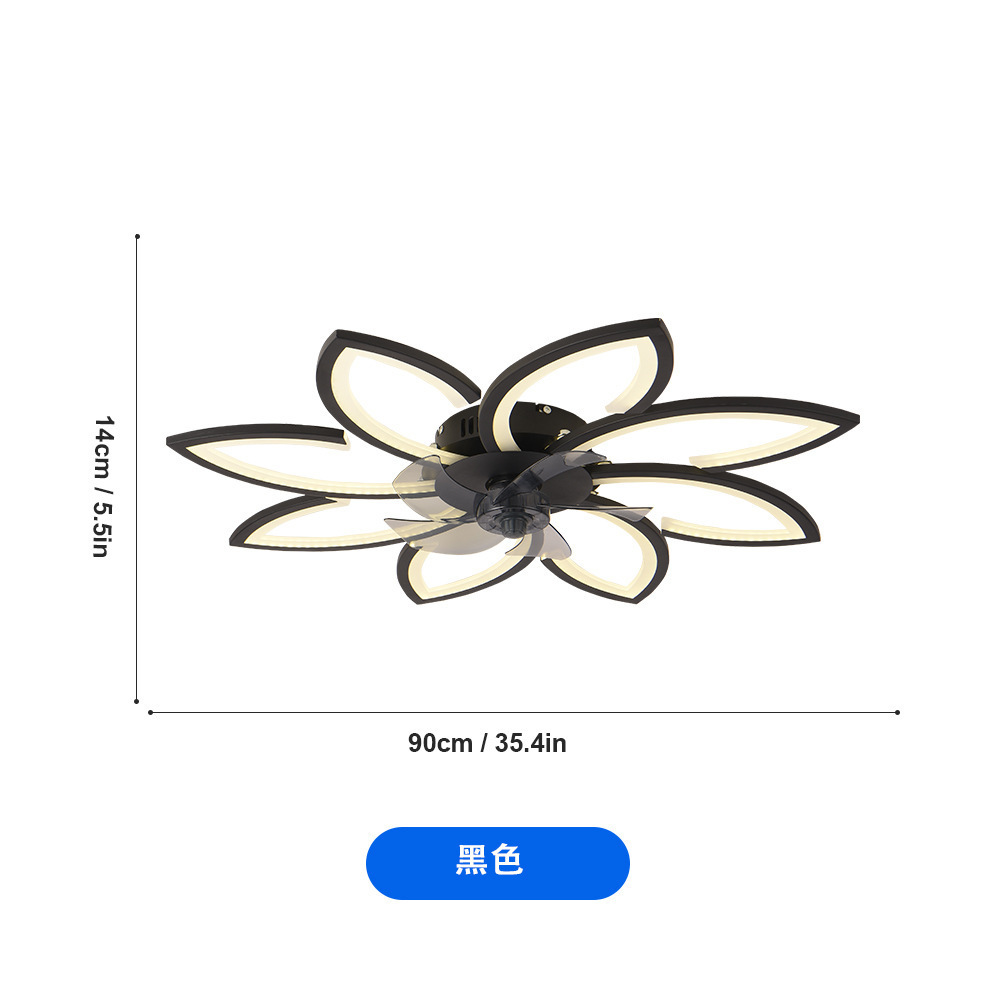 Ventilador de Techo Ultrafino con Luz de Aluminio y Plástico con Control Remoto y App para Sala de Estar y Dormitorio image 6