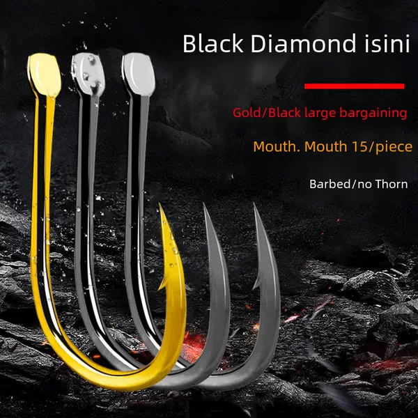 Iseny Stingless Bulk Gold Black Fish Hook Bulk Big Blast Hook Bionic String Hook Fishing Gear Wholesale
