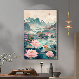 Amazon cross-border Chinese wind lotus cross stitch DIY embroidery precision printing fabric cross stitch manufacturers