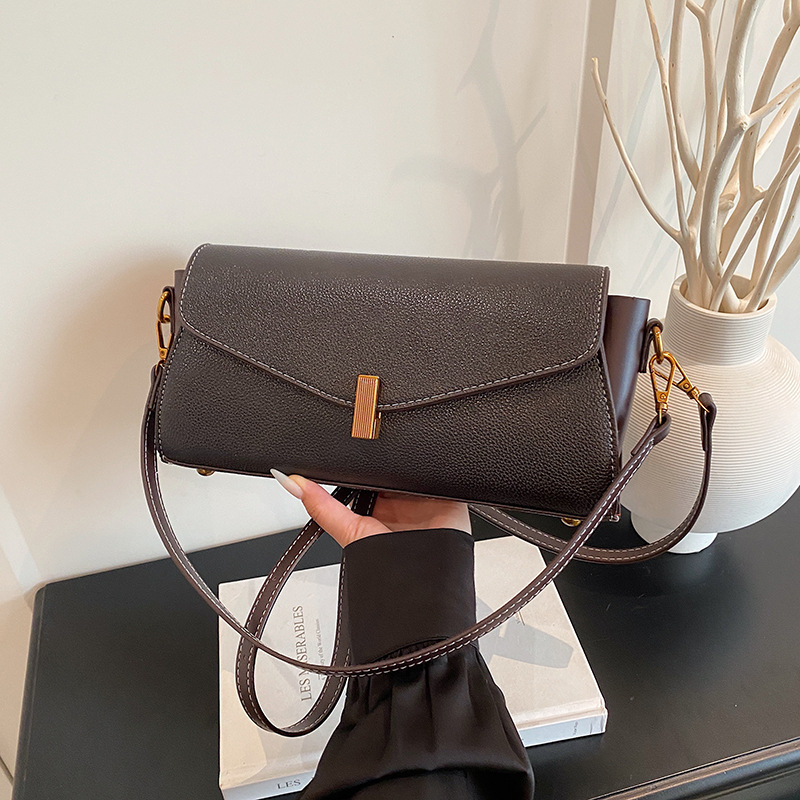 Borsa a spalla retrò da donna, borsa baguette versatile ed elegante_voghion.com