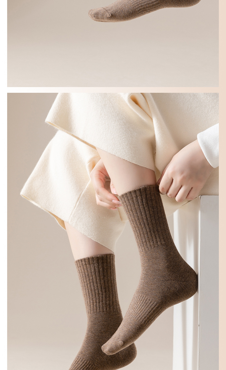 袜子女秋冬长款棉袜女士抗起球运动袜吸汗中筒纯棉批发休闲纯色潮详情36