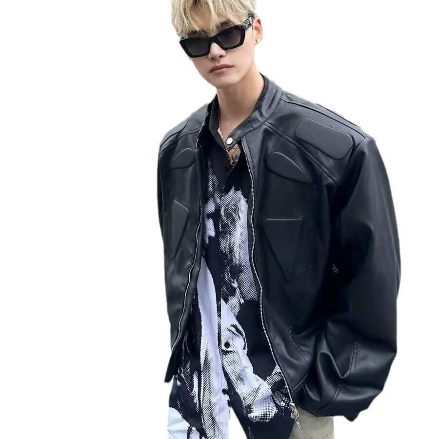 Design men's jacket, shoulder pads, high-quality style