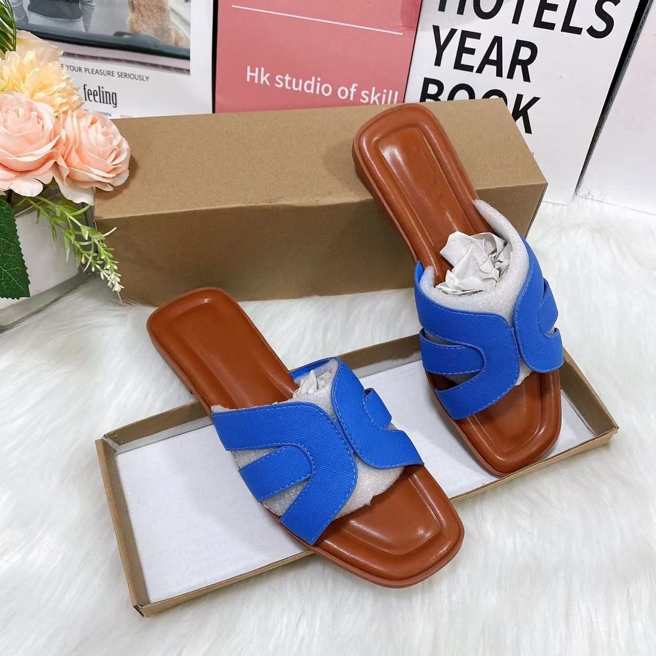 Sandali bassi donna punta quadrata ciabatte eleganti e casual_voghion.com