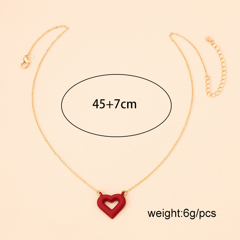 Multi-layer Cute Red Heart Stone Clavicle Women's Chain Wholesale display picture 2