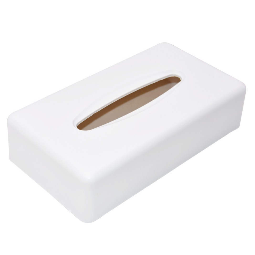 Venta al por mayor caja de pañuelos de plástico suministros de hotel escritorio rollo de papel Tubo negro blanco cuadrado caja de mano caja de pañuelos domésticos